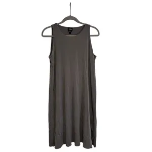 Eileen Fisher Women's Gray 100% Silk Sleeveless Shift Dress Size M thumbnail 2