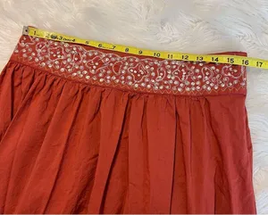 Vintage Boho Cotton Maxi Skirt w/ Sequins and Beadwork Women’s Medium Has Flaws thumbnail 9
