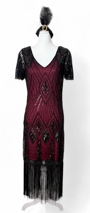 Flapper Dress Black Size M thumbnail 1