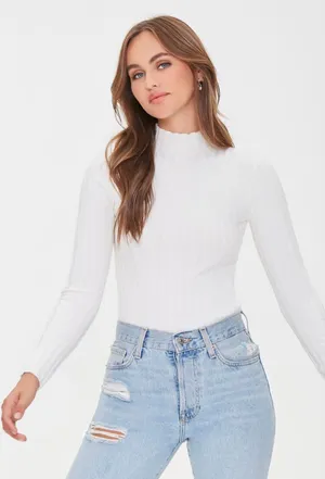 Forever 21 White Body Suit thumbnail 1