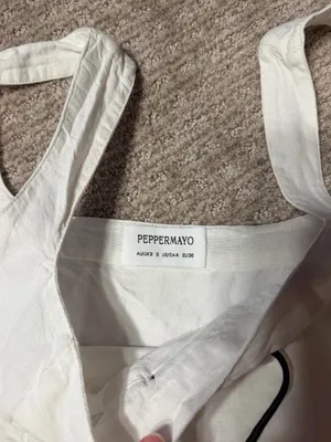 Peppermayo White Square-Neck Crop Camisole with Black Trim thumbnail 3