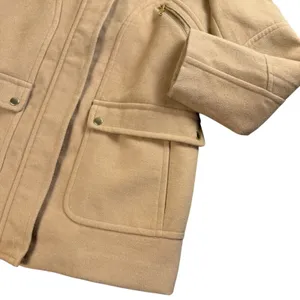 Mackintosh New England Peacoat Parka Jacket Women Medium Camel Tan Faux Fur Hood thumbnail 4