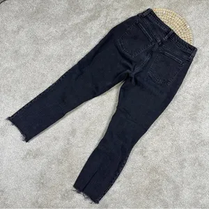 Abercrombie & Fitch Curve Love The Mom High Rise Skinny Jean Black Destroy 26 2R thumbnail 7