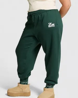 PINK - Victoria's Secret IVY FLEECE CAMPUS SWEATPANTS‎ aspen thumbnail 1
