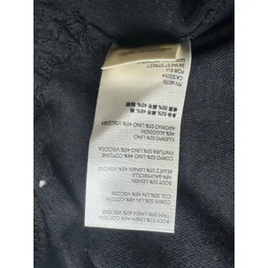 We The Free Free People Top Womens MEDIUM Black Linen Distressed Boho Cottage thumbnail 10