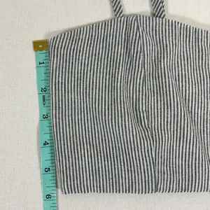 Brandy Melville Blue White Pinstripe Smocked Crop Cami Top Adjustable Straps thumbnail 5