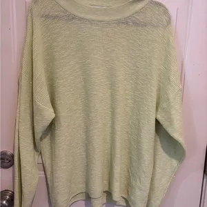 FP Beach slightly sheer light lime green sweater size M used. thumbnail 2