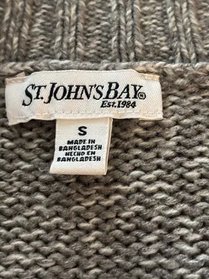 St. John's Bay Cardigan Women’s Size S Gray Cable Knit Sweater thumbnail 12