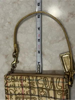 Vintage Coach Graffiti Tattersall Wristlet Gold Plaid Scribble Legacy 1941 Y2K thumbnail 5