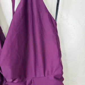 NEW Lulus Zaniya Plum Ruched Halter Open Back Jersey Mermaid Maxi Dress Large thumbnail 14