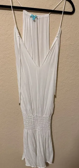 Melissa Odabash White Dress with Turquoise Label thumbnail 1