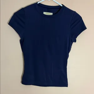Classic Crewneck Short Sleeve Tee in Navy thumbnail 1