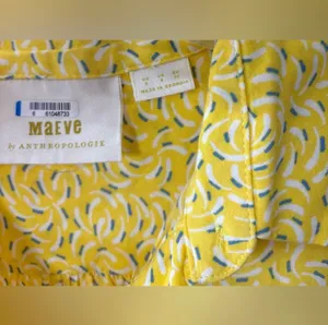 Maeve Anthropologie Blithe Yellow Patterned Button Down ✨ thumbnail 7