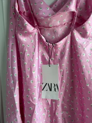 Zara Pink Floral Cowl Neck Slip thumbnail 5