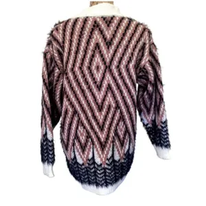 NWT Nylon Apparel Button‎ Front Cardigan Fuzzy Multicolor Fur Pockets Size S/M thumbnail 3