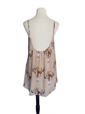 Show Me Your Mumu Women’s Beige Frida Bullhead Trapeze Mini Dress size Small thumbnail 9