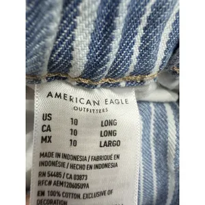American Eagle Outfitters Women’s Mom Jeans Blue Indigo Stripe Size 10 Long thumbnail 11