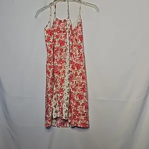 NWT Abercrombie & Fitch summer tea rose floral spagetti strap adjustable dress L thumbnail 6