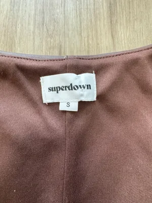Superdown Karina Brown Faux Leather Button Vest Sz S thumbnail 5