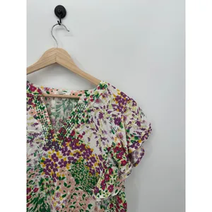 Maurices Floral Blouse Size L Spring‎ Office Career Lightweight Ruffle Feminine thumbnail 3