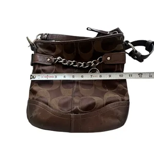 Coach F19730 Signature Optic Chain Crossbody /‎ Shoulder Bag – Chocolate Brown thumbnail 4
