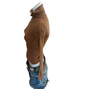 Tanya Taylor Camel Turtleneck Sweater XS Fitted Soft Merino Wool Designer $400 thumbnail 8