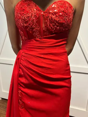 Red prom dress thumbnail 3