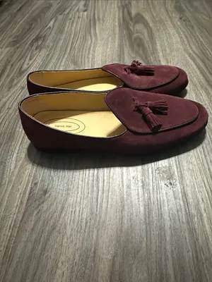Journey West, Women's Tassel Loafers in Deep Wine Suede. thumbnail 5