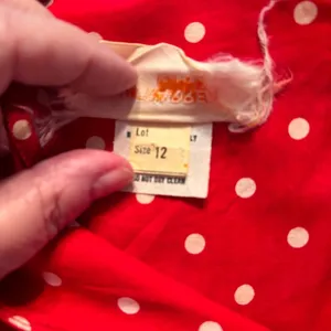 Vintage David Warren Short Dress Red w/White Polka Dots Size 12 Made‎ in USA thumbnail 4