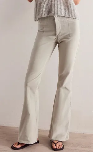 We The Free‎ People Jayde Cord High Rise Flare Cream Pants thumbnail 1