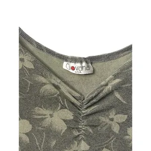 Vintage True Y2K Giovana USA Women's M Tank Dress Floral‎ Sleeveless Sage Green thumbnail 3