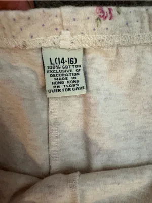 Source Unknown Cream with Pink Floral Pajama Pants thumbnail 2
