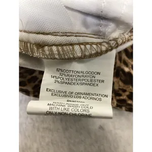 Gibson Latimer Leopard Print Perfect Fit Slimming Pants Brown Tan Womens 8 NEW thumbnail 3