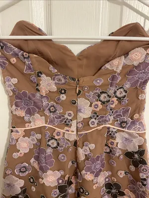 For Love And Lemons Posy Embroidered Mini Dress Purple Morning Bloom New Size XS thumbnail 9