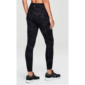 RBX Womens Size Small Full Length Legging Black Gray Camo Side Pockets High Rise thumbnail 3