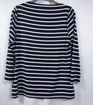 Old Navy Classic Navy & White Striped Boat Neck Top Size Medium thumbnail 1