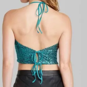 Wild Fable Sequin Cowl Neck Halter Top in Blue, Size M​​​​​​ thumbnail 2