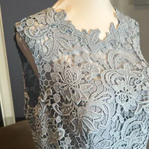 Women’s Blue Gray Chiffon & Lace Full Length Bridesmaid Formal Dress Size 12 NWT thumbnail 7