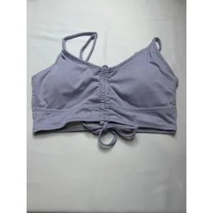 ZAFUL Womens Lavender Ribbed Tie Front High Waisted Two Piece Bikini Set Size S thumbnail 9