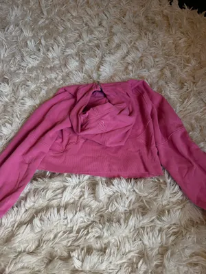 Pink Lululemon Cropped Scuba  thumbnail 2