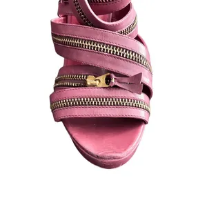 Pour‎ la Victoire VERO CUOIO Maroon Platform Strappy Gold Zipper Heels Size 8 thumbnail 13