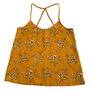 Hollister Women's Strappy Floral Tank Top - Golden XS - EUC‎ thumbnail 1
