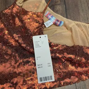 Urban Outfitters Bronze Gretta Sequin Slip Mini Dress thumbnail 4