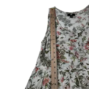 Frye Women’s Button Front Floral Gauze Sleeveless Midi Dress Romantic Size M thumbnail 12