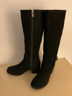 Koolaburra by Ugg women black suede Knee-High Madeley Heeled Boots US 8 thumbnail 1