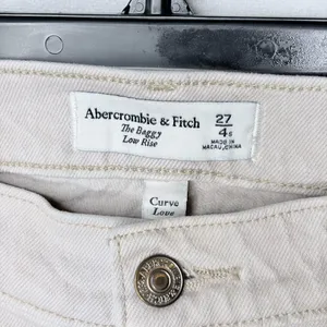 Abercrombie & Fitch Tan Curve Love Baggy Low Rise Jeans thumbnail 5
