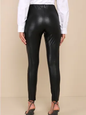 Lulu's Black Faux Leather Ankle-Length Pants NWOT thumbnail 3