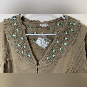 Intimately Free‎ People NWOT Sweet As Roses Lounge Set Olive green Size XS thumbnail 8