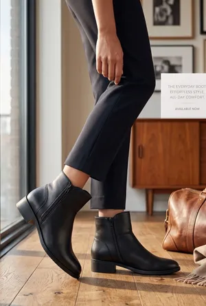 Baretraps Alona Black Ankle Boots Womens 8M Low Block Heel Booties BTF24-11190 thumbnail 1