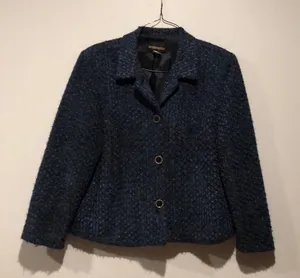 Vintage Requirements Tweed Chenille Dark Blue Blazer thumbnail 1